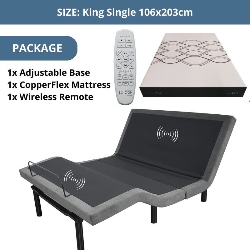 SOLACE SLEEP Adjustable Bed With Copper Flex Mattress Chooze