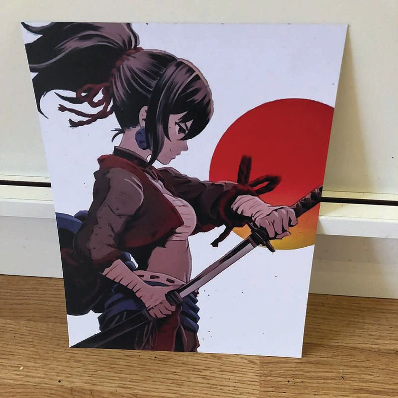 Anime Female Warrior Etch Art Piece Chooze